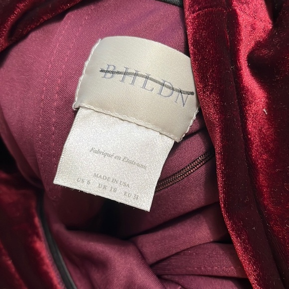 BHLDN Edison Red Velvet Dress Size 6 NWT - Picture 5 of 16